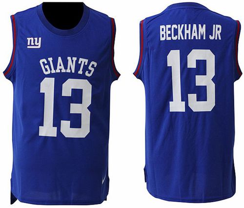 Nike Giants #13 Odell Beckham Jr Royal Blue Team Color Men's Stitched NFL Limited Tank Top Jersey - Click Image to Close